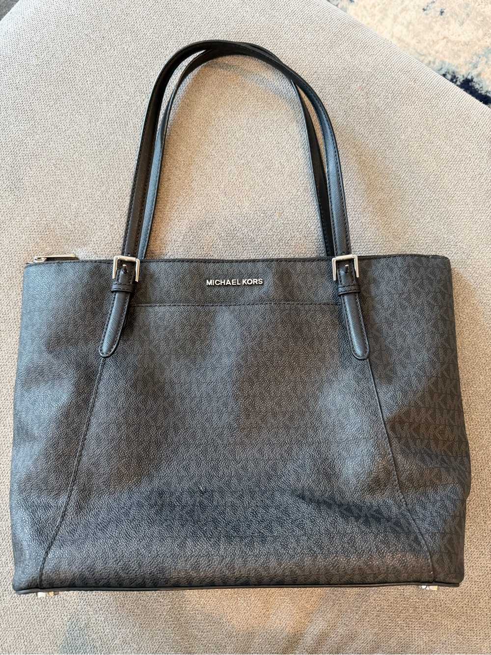 Michael Kors Jet Set Travel Black Logo Tote